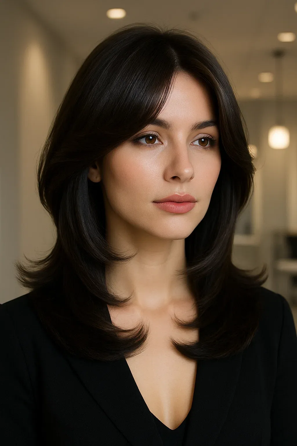 Butterfly Haircut with U-Shaped Ends