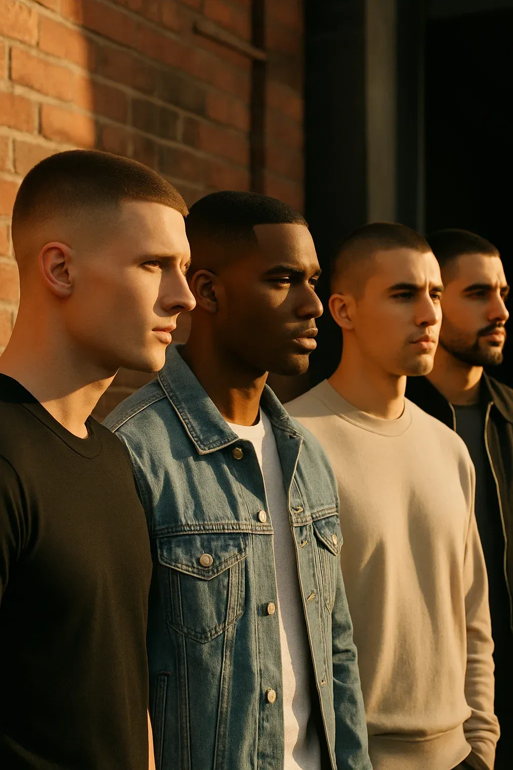 Buzz Cut Men with Short Hair