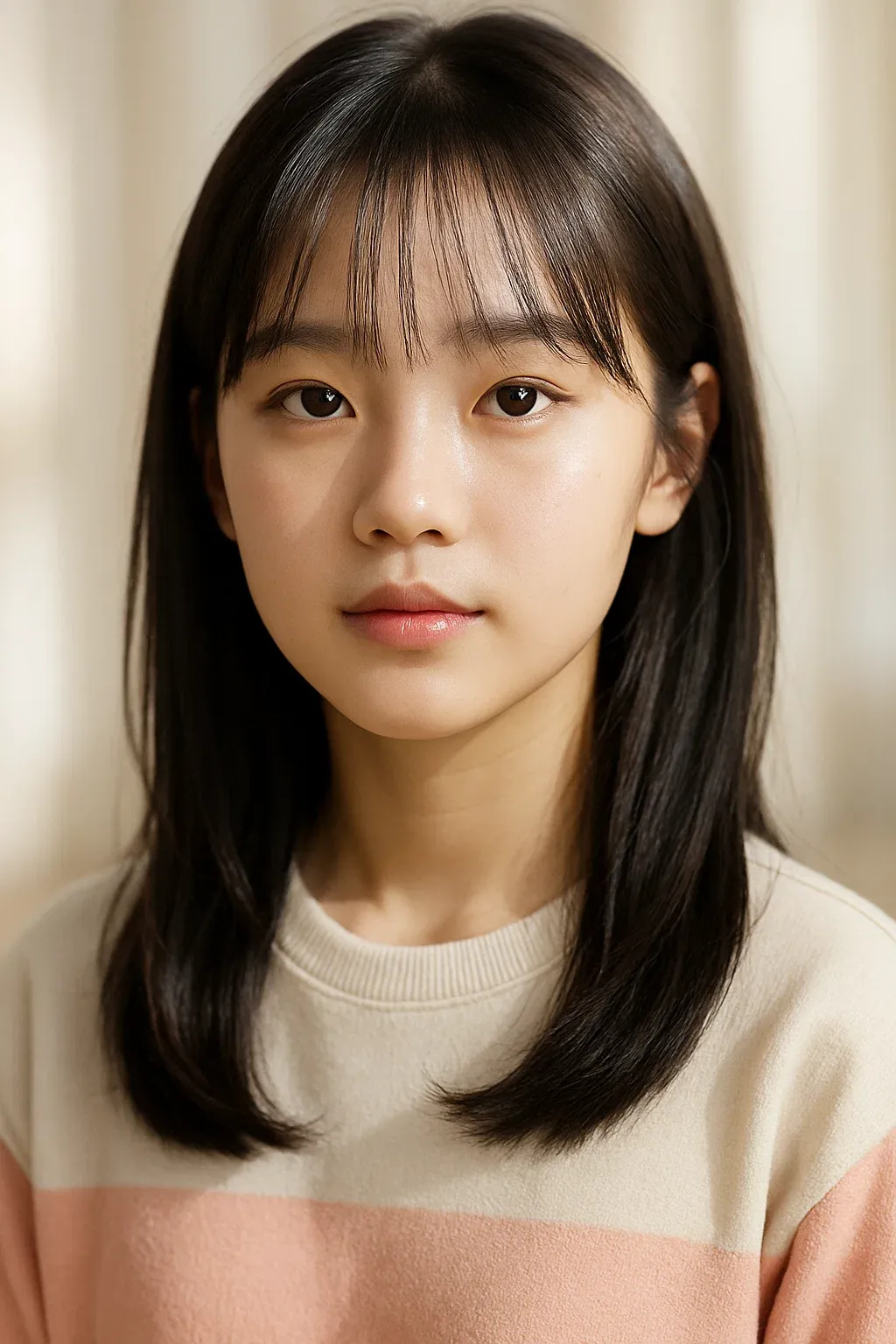 Korean Bangs Haircut for Girls