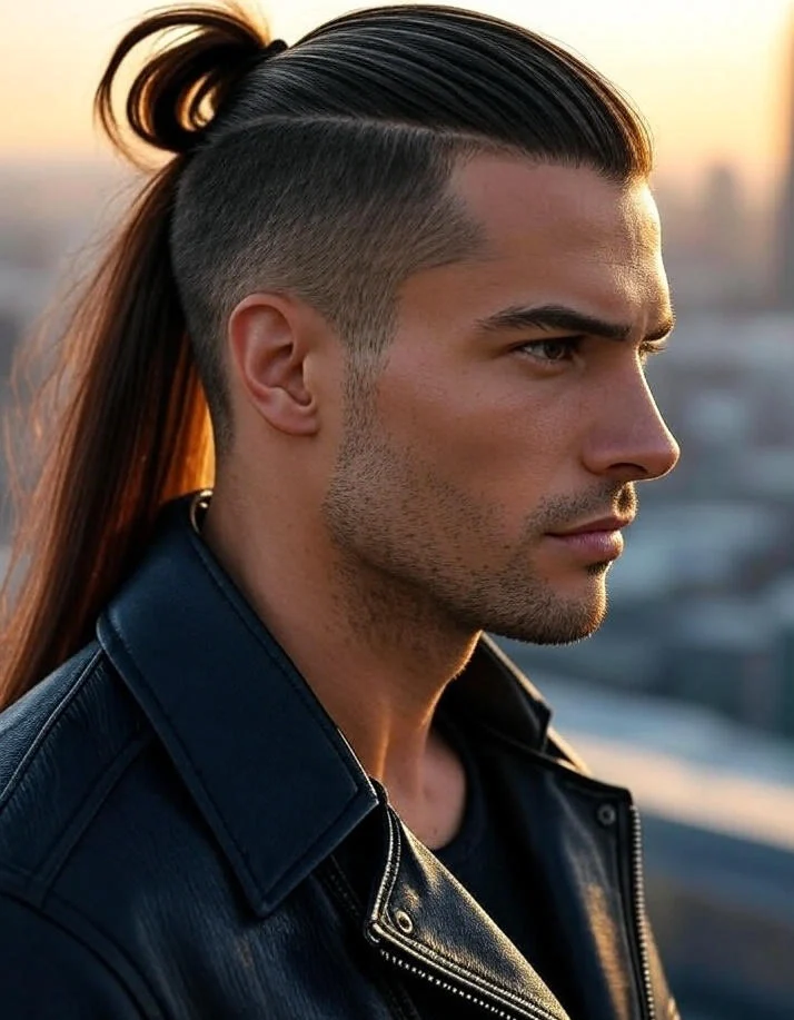Long Hair Mid Fade Haircut With Long Hair
