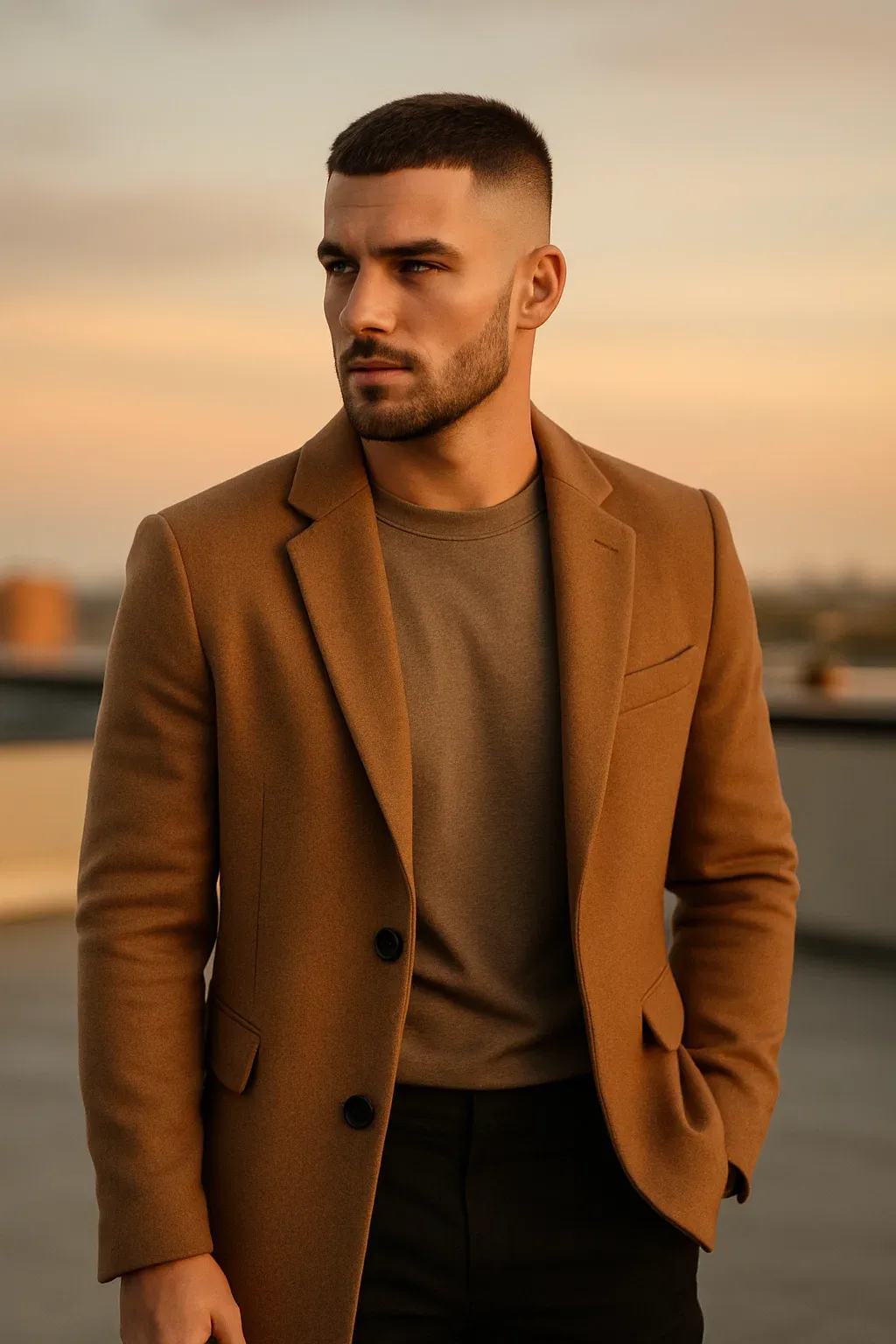 Medium Length Buzz Cut Men