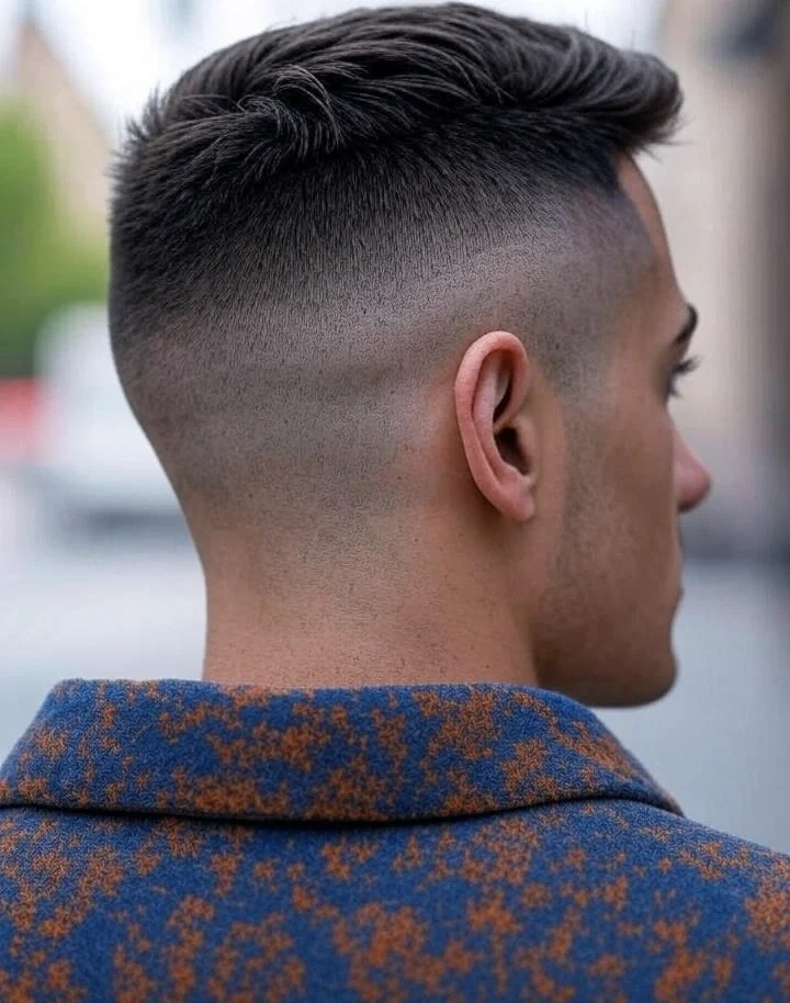 Mid Fade Haircut Back View