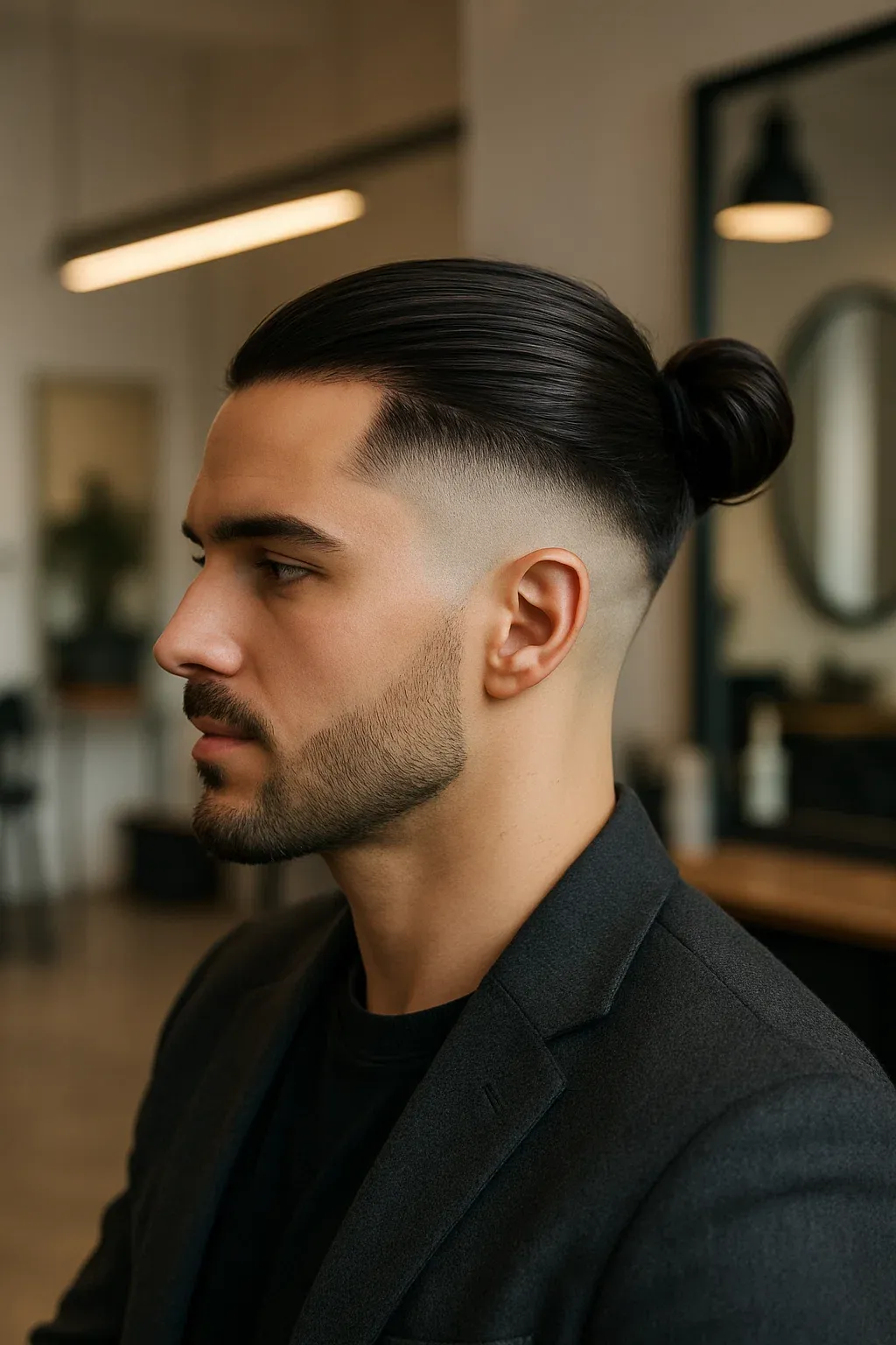 Skin Fade Man Bun