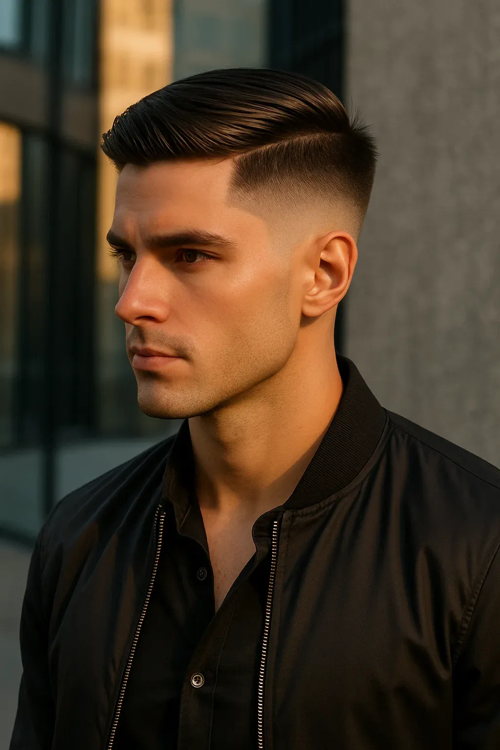 Straight Hair Mid Fade Haircut for Straight Hair